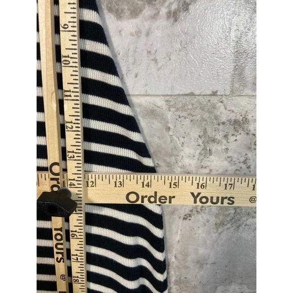 Lauren Ralph Lauren Striped Midi A-Line Dress Ribbed Crew Neck Short Sleeve XXS - Picture 7 of 11